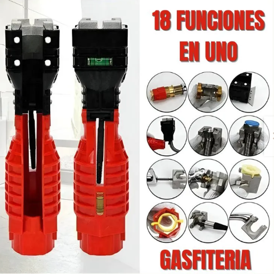 🔧💪 LLAVE DE GASFITERÍA 18 EN 1 – HERRAMIENTA MULTIFUNCIONAL PROFESIONAL