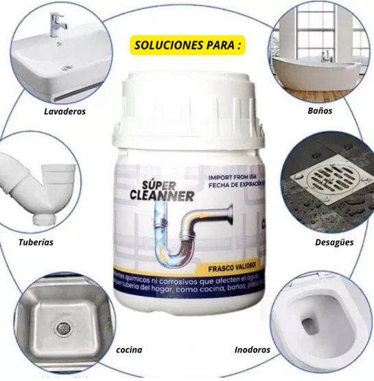 🚰 SUPER CLEANER – Desatascador en Polvo Potente y Seguro 🚰