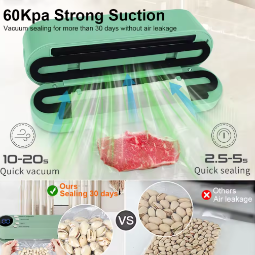 🥩✨ SELLADORA AL VACÍO ELÉCTRICA – ¡CONSERVA TU COMIDA FRESCA POR MÁS TIEMPO!