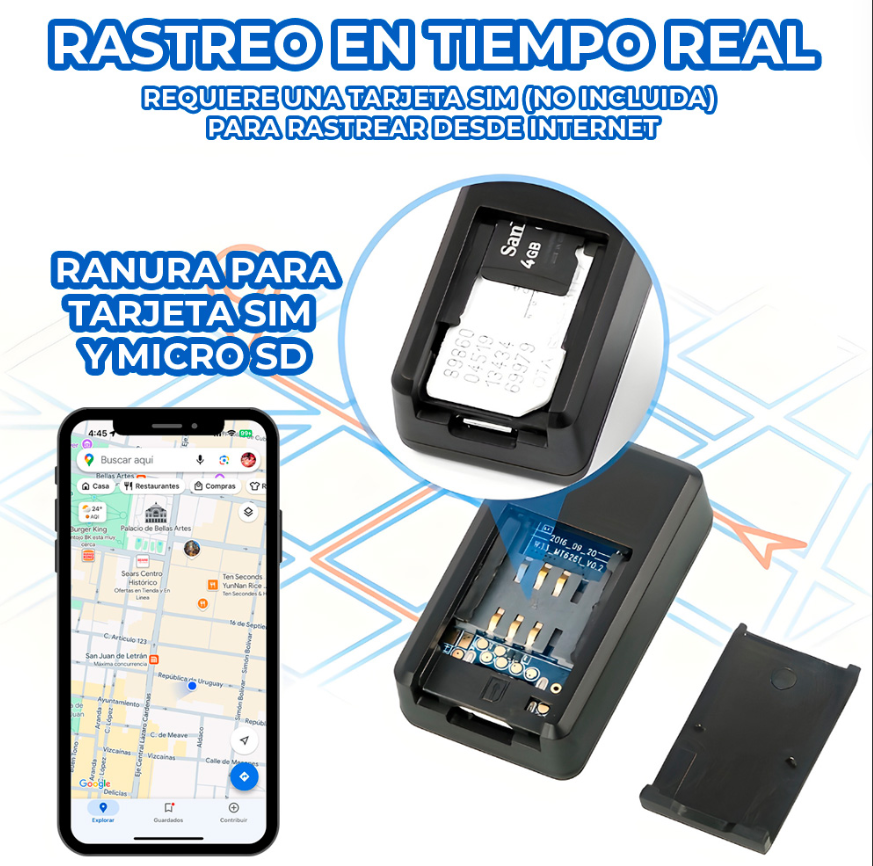 🚗 MINI GPS PORTÁTIL GF-07 — Rastreo en Tiempo Real