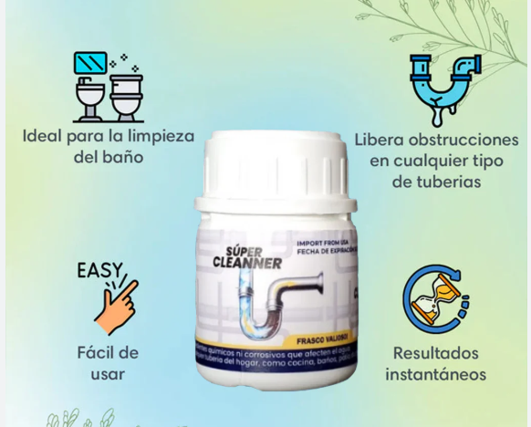 🚰 SUPER CLEANER – Desatascador en Polvo Potente y Seguro 🚰